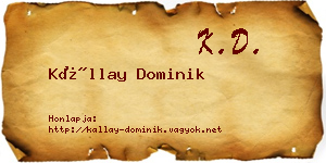 Kállay Dominik névjegykártya