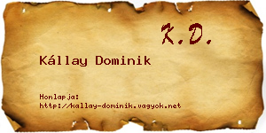 Kállay Dominik névjegykártya